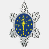 Sneeuwvlok Ornament met Indiana Flag (Rechts)
