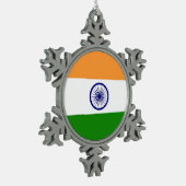 Sneeuwvlok Ornament met Indiase vlag (Links)
