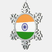 Sneeuwvlok Ornament met Indiase vlag (Rechts)