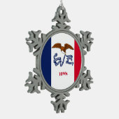 Sneeuwvlok Ornament met Iowa Flag (Links)