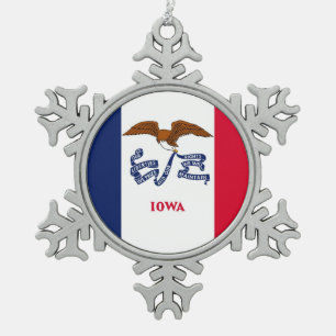 Sneeuwvlok Ornament met Iowa Flag
