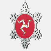 Sneeuwvlok Ornament met Isle of Man Vlag (Rechts)