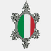 Sneeuwvlok Ornament met Italië Vlag (Links)