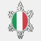 Sneeuwvlok Ornament met Italië Vlag (Rechts)