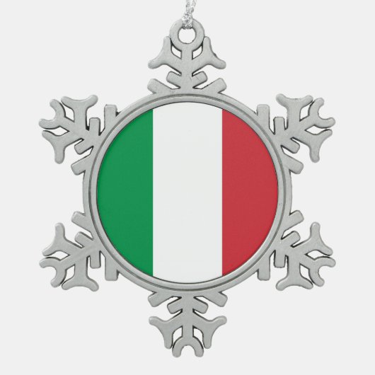 Sneeuwvlok Ornament met Italië Vlag (Voorkant)