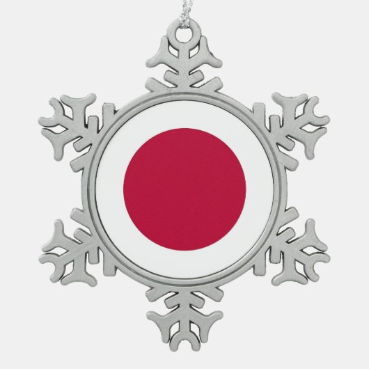 Sneeuwvlok Ornament met Japanse vlag (Voorkant)