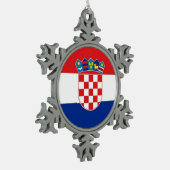 Sneeuwvlok Ornament met Kroatische vlag (Links)