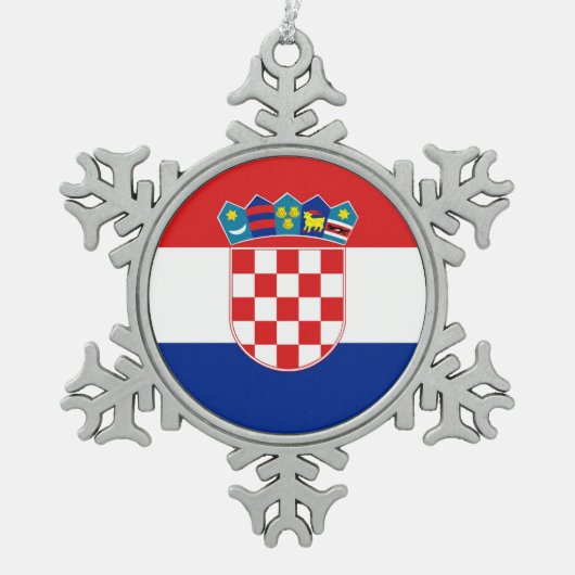 Sneeuwvlok Ornament met Kroatische vlag (Voorkant)