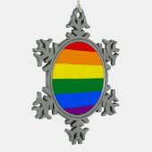 Sneeuwvlok Ornament met LGBT Flag (Links)