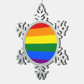 Sneeuwvlok Ornament met LGBT Flag (Rechts)