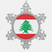 Sneeuwvlok Ornament met Libanon Vlag (Voorkant)