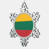 Sneeuwvlok Ornament met Litouwen Vlag (Rechts)