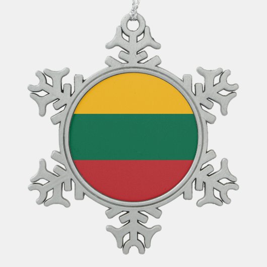Sneeuwvlok Ornament met Litouwen Vlag (Voorkant)