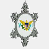 Sneeuwvlok Ornament met Maagdeneilanden Vlag (Links)