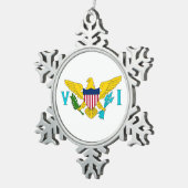 Sneeuwvlok Ornament met Maagdeneilanden Vlag (Rechts)