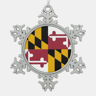 Sneeuwvlok Ornament met Maryland Flag