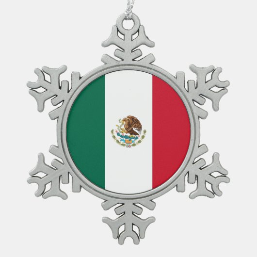 Sneeuwvlok Ornament met Mexicaanse vlag (Voorkant)