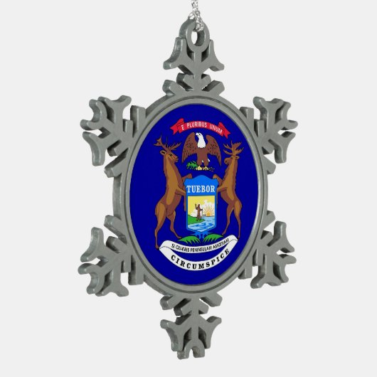 Sneeuwvlok Ornament met Michigan Flag (Links)
