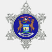 Sneeuwvlok Ornament met Michigan Flag (Voorkant)