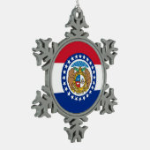 Sneeuwvlok Ornament met Missouri Flag (Links)