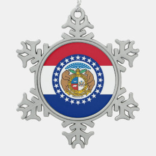 Sneeuwvlok Ornament met Missouri Flag