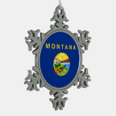 Sneeuwvlok Ornament met Montana Flag (Links)