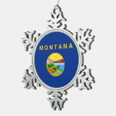 Sneeuwvlok Ornament met Montana Flag (Rechts)