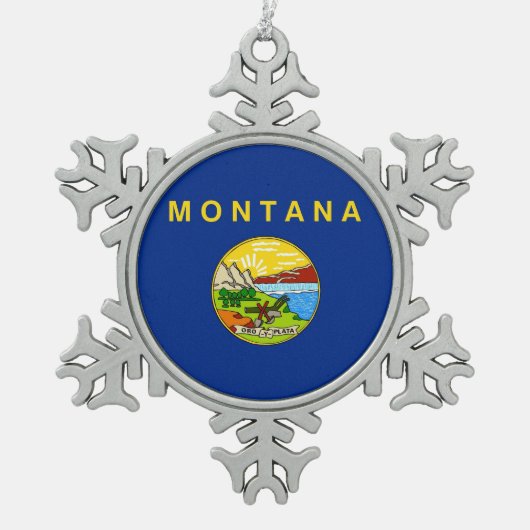 Sneeuwvlok Ornament met Montana Flag (Voorkant)