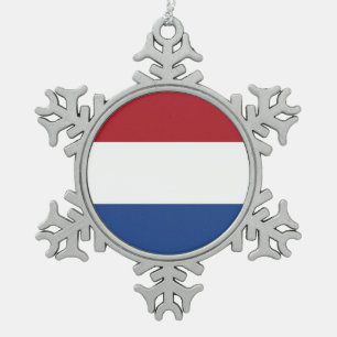 Sneeuwvlok Ornament met Nederlandse vlag