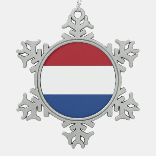 Sneeuwvlok Ornament met Nederlandse vlag (Voorkant)