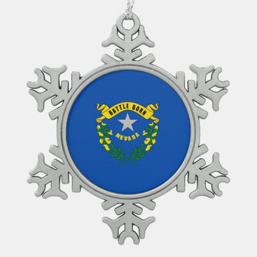 Sneeuwvlok Ornament met Nevada Flag (Voorkant)