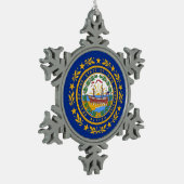 Sneeuwvlok Ornament met New Hampshire Flag (Links)