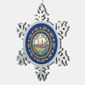 Sneeuwvlok Ornament met New Hampshire Flag (Rechts)