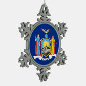 Sneeuwvlok Ornament met New Yorkse vlag (Links)