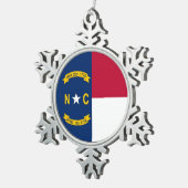 Sneeuwvlok Ornament met North Carolina Flag (Rechts)