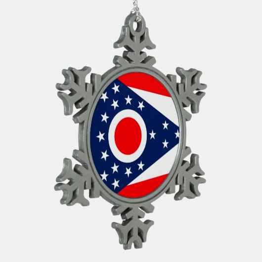 Sneeuwvlok Ornament met Ohio Flag (Links)