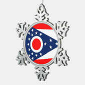 Sneeuwvlok Ornament met Ohio Flag (Rechts)