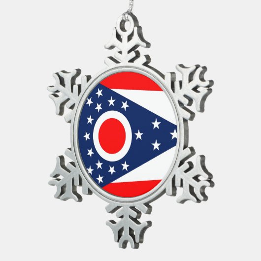 Sneeuwvlok Ornament met Ohio Flag (Rechts)