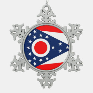 Sneeuwvlok Ornament met Ohio Flag