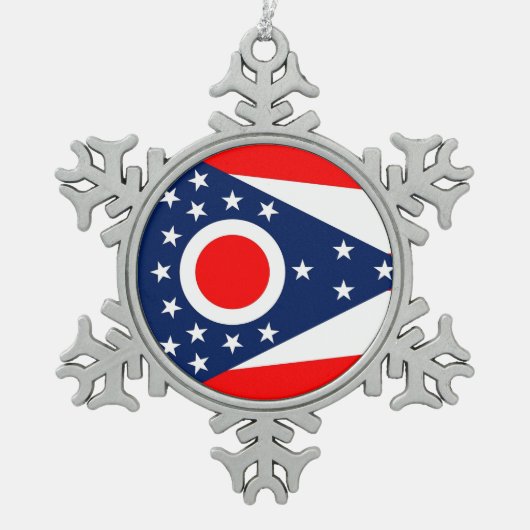 Sneeuwvlok Ornament met Ohio Flag (Voorkant)