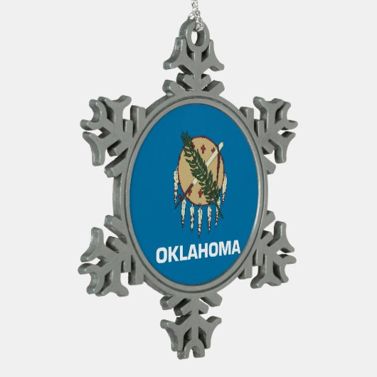 Sneeuwvlok Ornament met Oklahoma Flag (Links)