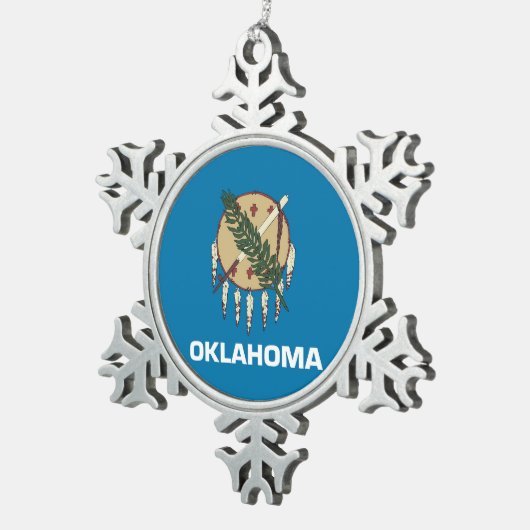 Sneeuwvlok Ornament met Oklahoma Flag (Rechts)