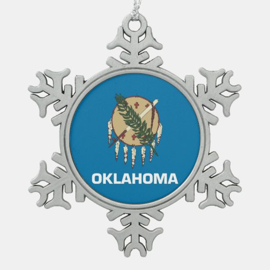 Sneeuwvlok Ornament met Oklahoma Flag (Voorkant)