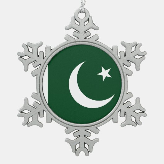 Sneeuwvlok Ornament met Pakistaanse vlag (Voorkant)
