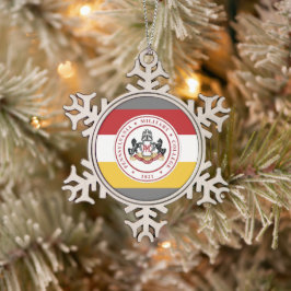 * Sneeuwvlok Ornament met PMC Flag logo