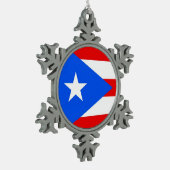 Sneeuwvlok Ornament met Puerto Rico Flag (Links)
