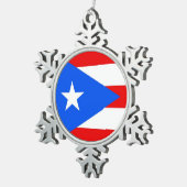 Sneeuwvlok Ornament met Puerto Rico Flag (Rechts)