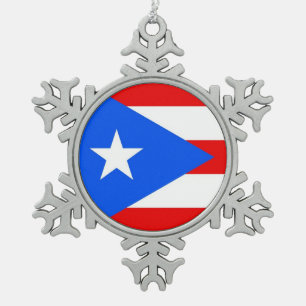 Sneeuwvlok Ornament met Puerto Rico Flag
