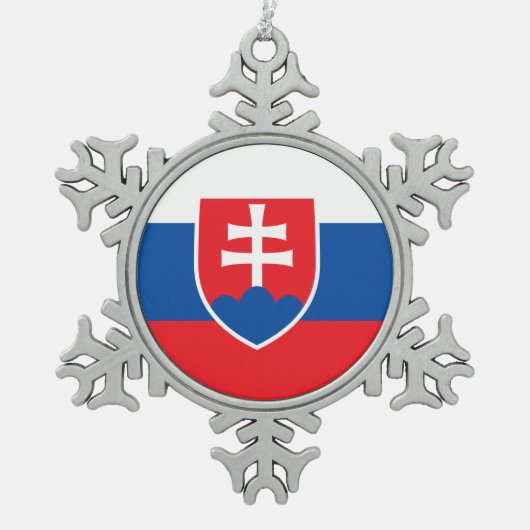 Sneeuwvlok Ornament met Slowakije (Voorkant)