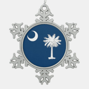 Sneeuwvlok Ornament met South Carolina Flag